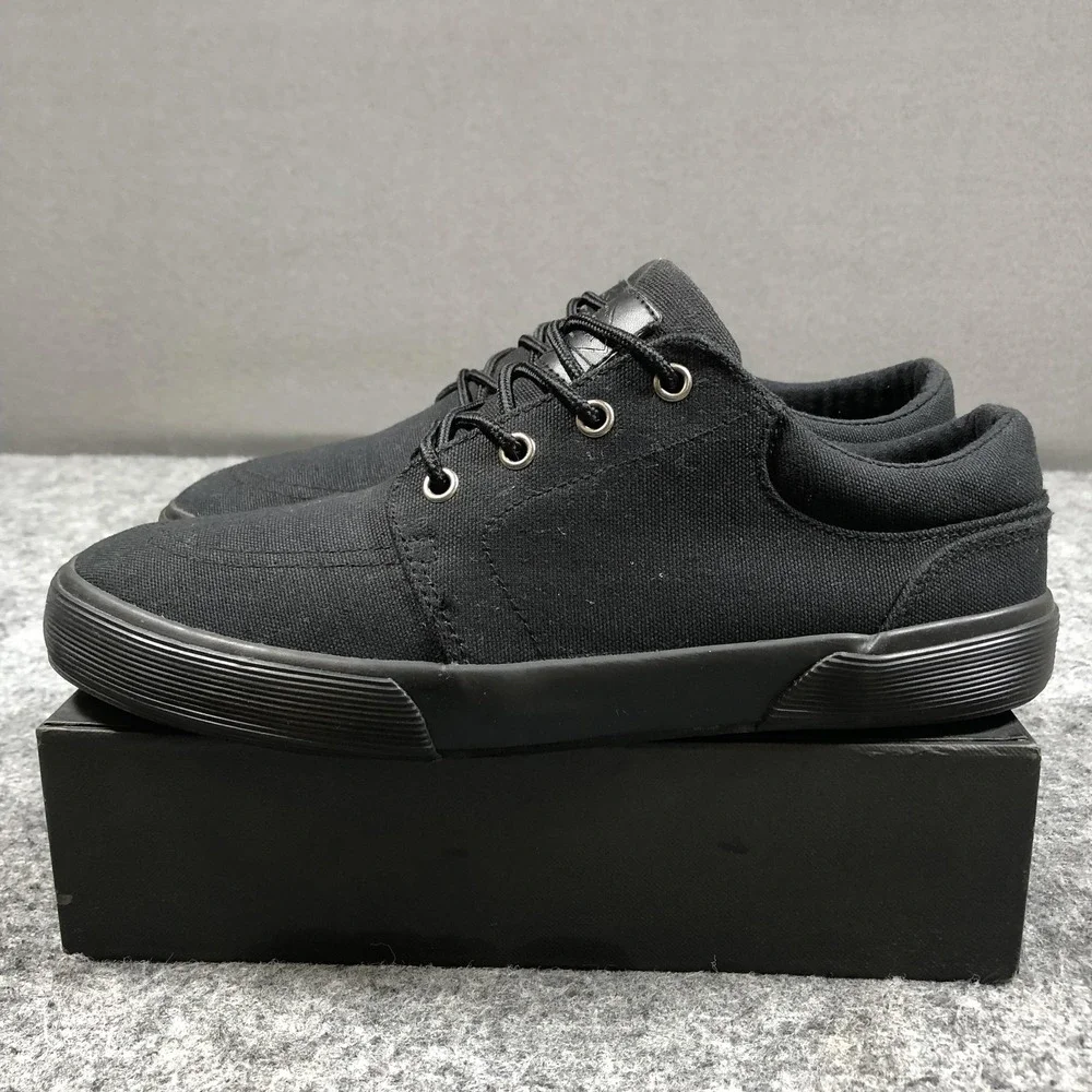 St. John's Bay Shoes Mens Size 8.5 Black Canvas Lace Up Casual SJB Bryce